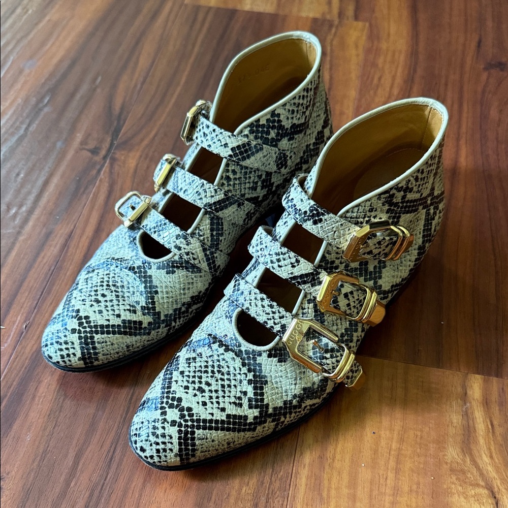 GUCCI Love Parade Snakeskin Patterned Women's Ankle Boots